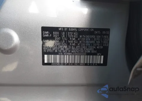 2022 Subaru Ascent Limited из США, поврежденный, VIN 4S4WMALD3N3440055